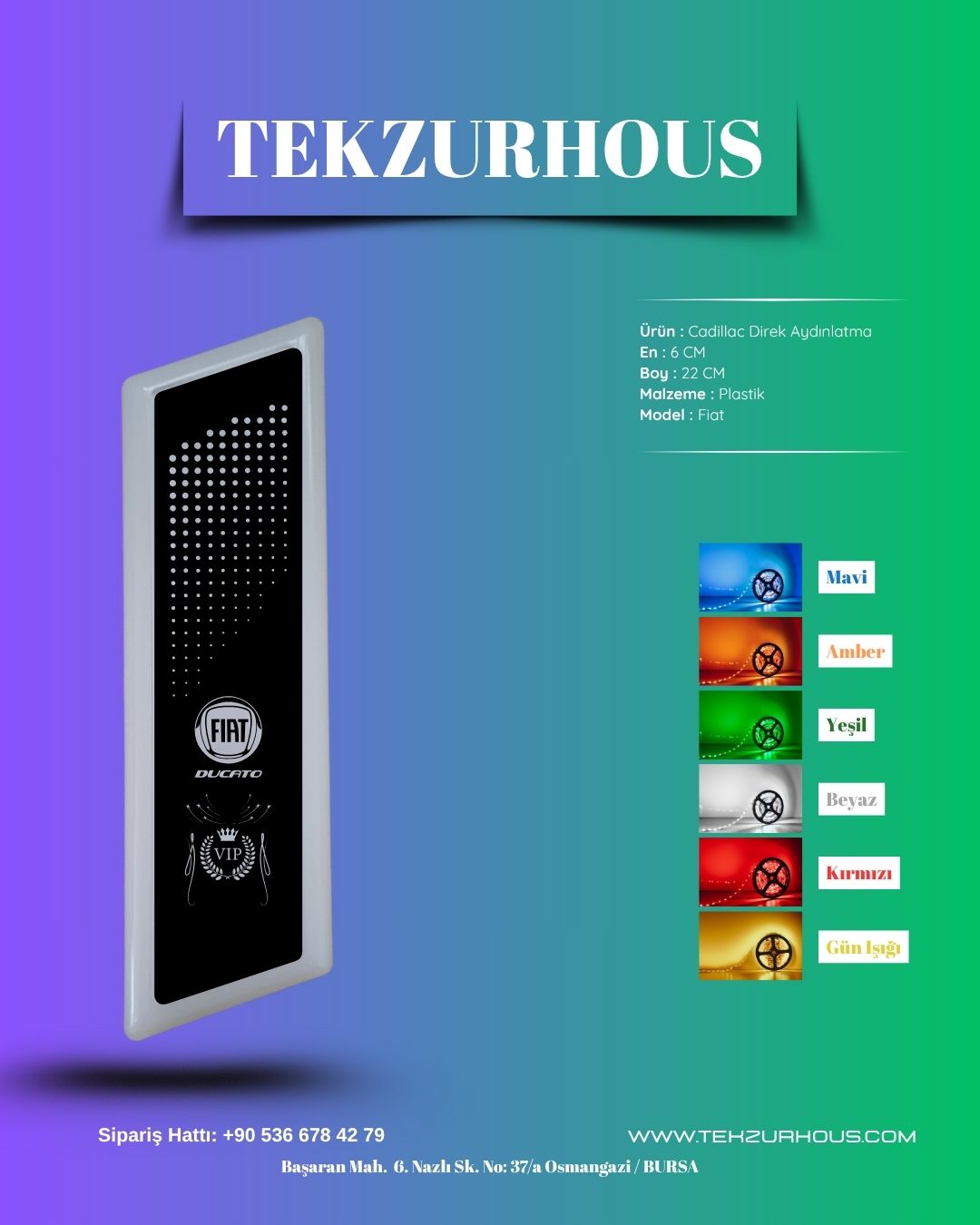 Cadillac Direk lamba Aydınlatma (Fiat)