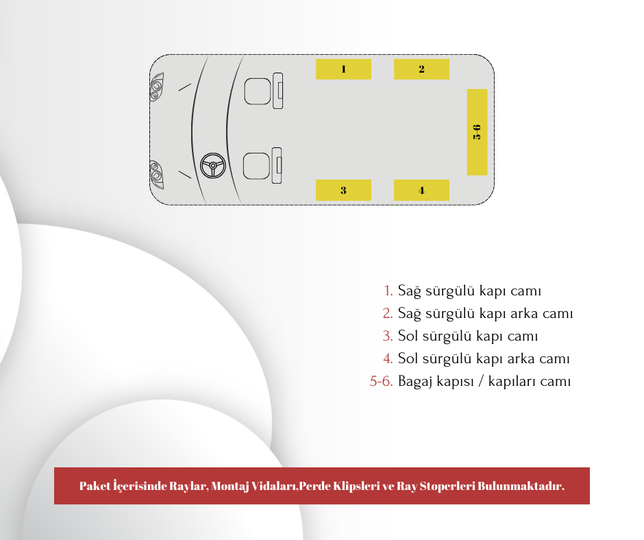 Ford Connect Raylı Set perde