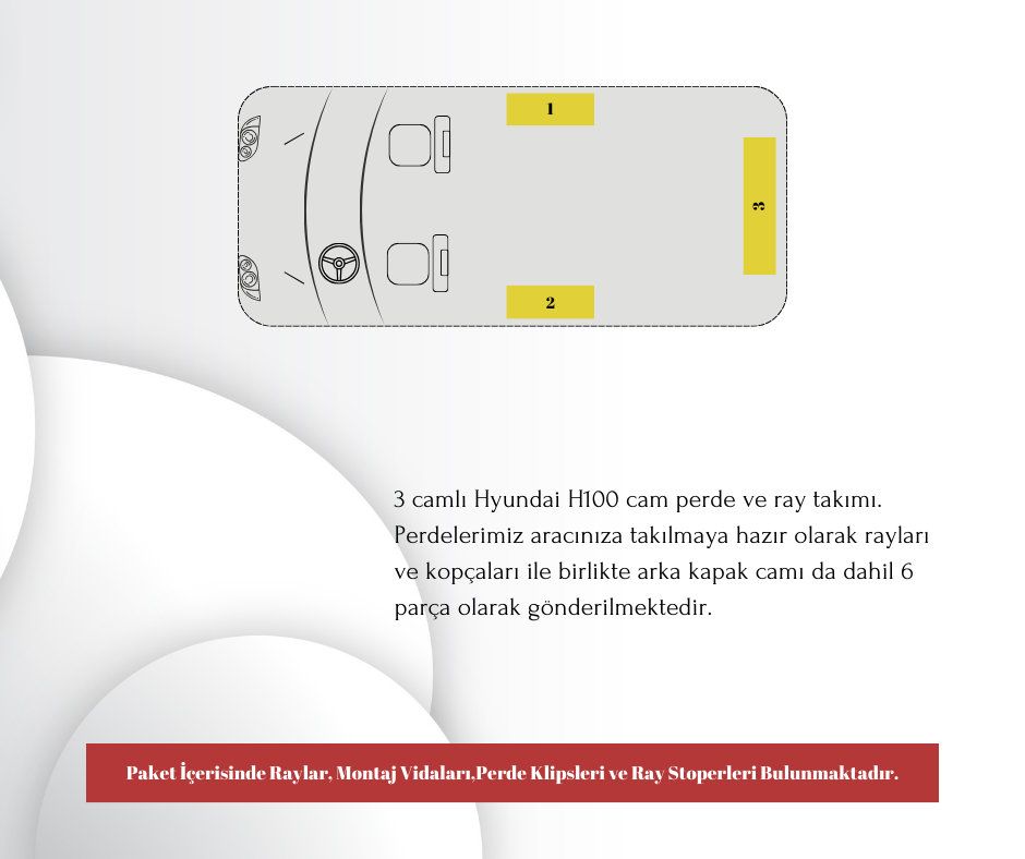 Hyundai H-100 Raysız Set "3 Cam"