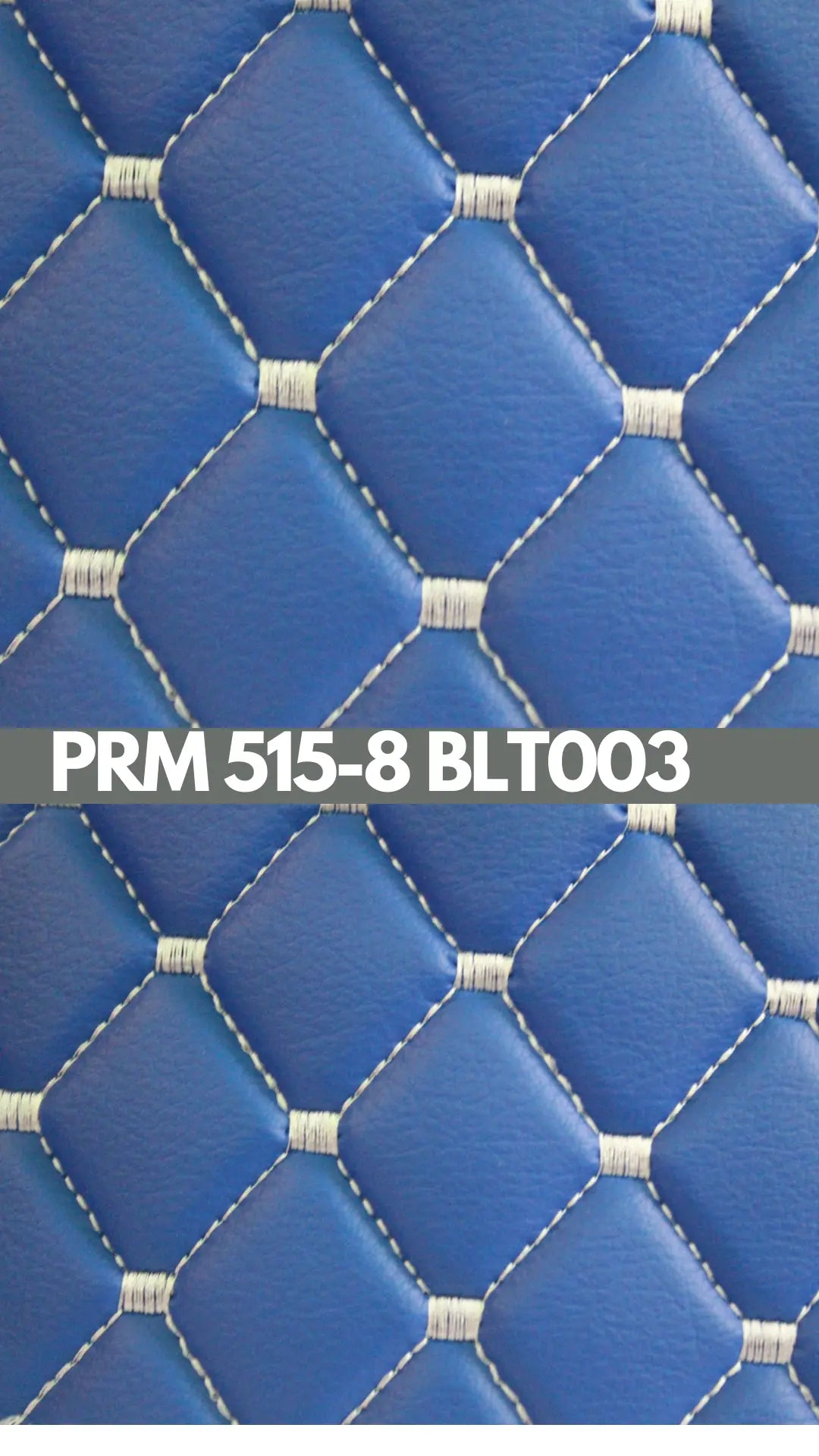 KAPİTONE DERİ MAVİ DERİ BEYAZ NAKIŞ BAKLAVA DESEN PRM 515-8 BLT 003 -