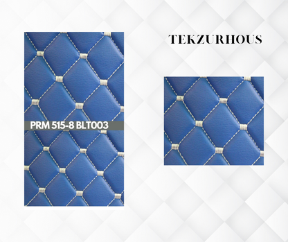 KAPİTONE DERİ MAVİ DERİ BEYAZ NAKIŞ BAKLAVA DESEN PRM 515-8 BLT 003 -