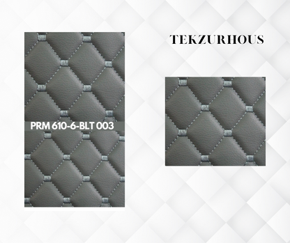 KAPİTONE DERİ KOYU GRİ DERİ GRİ NAKIŞ BAKLAVA DESEN PRM 610-6 BLT 003