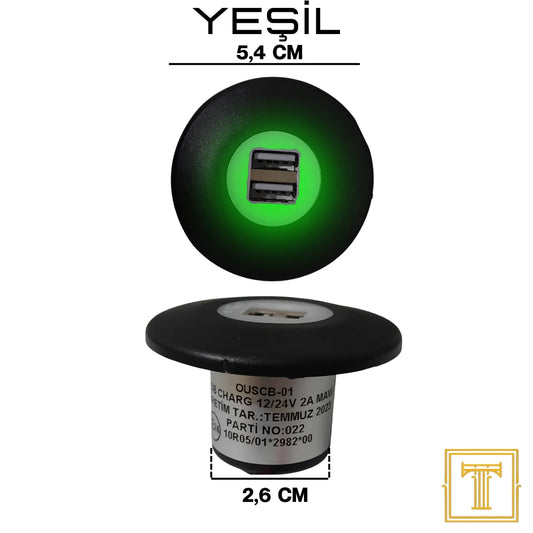 ARAÇ İÇİ LED IŞIKLI GÖMME USB