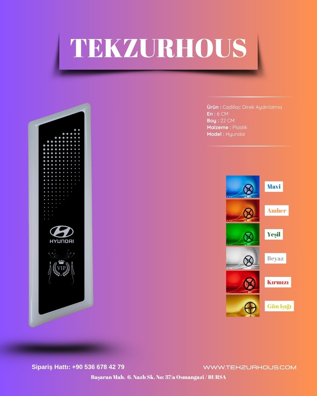 Cadillac Direk  lamba Aydınlatma (Hyundai)