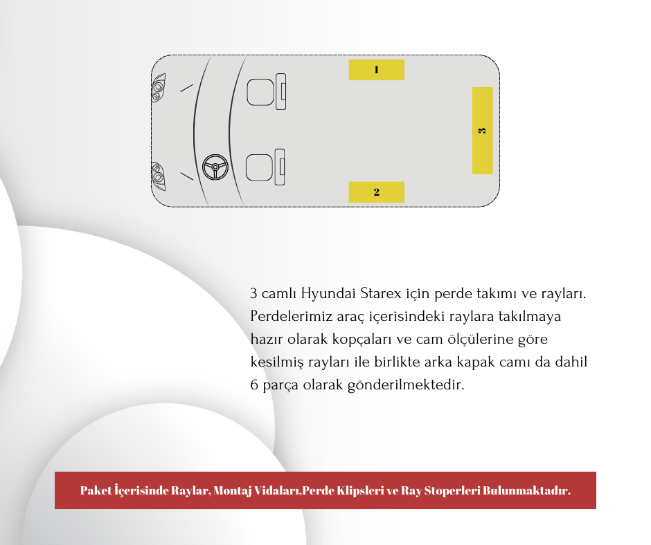 Hyundai Starex Raysız Set "3 Cam"