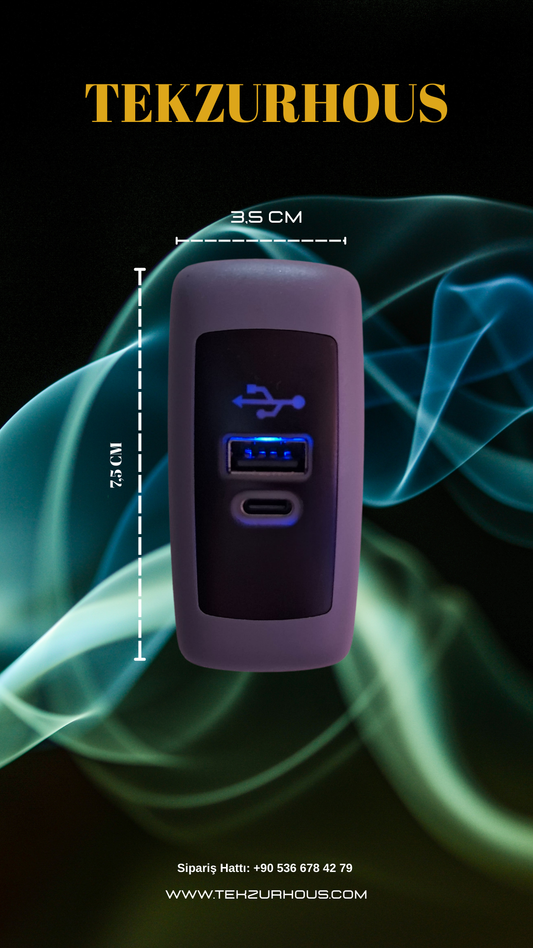Araç İçi Led Işıklı USB