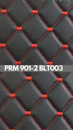 KAPİTONE DERİ SİYAH DERİ KIRMIZI NAKIŞ BAKLAVA DESEN PRM 901-2 BLT 003