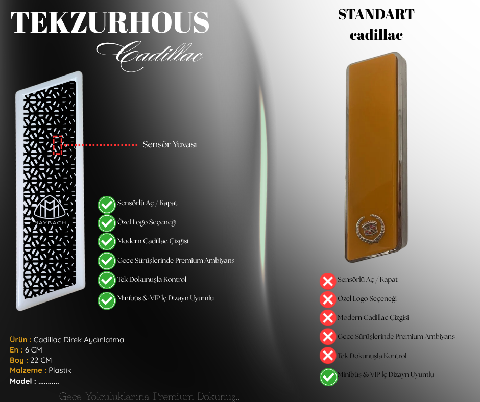 Cadillac Gazetelik direk lambası  Maybach (Sensörlü)